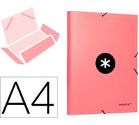 Carpeta Elástica Antartik Din A4 3 Fichas Cartón Forrado Coral - ANTARTIK