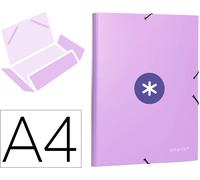 Carpeta Elástica Antartik Din A4 3 Fichas Cartón Forrado Lavanda - ANTARTIK