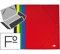 Carpeta Elástica Cartón Laminado con Solapas Folio Colores Surtidos Negro-Rojo-Azul-Verde-Amarillo