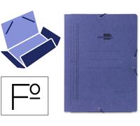 Carpeta Elástica Folio con Pestañas Azules