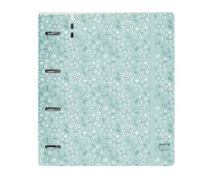 Carpeta Equipada SAFTA PP Foam Flowers Light Blue, Din-A4 4 Anillas 35 mm.