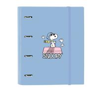 Carpeta Equipada SNOOPY Blue Pink, Din-A4 4 Anillas 30 mm.