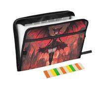 Carpeta estilo anime Demonic Beauties Dark Castle para la escuela, 13 bolsillos, tamaño carta A4, con cierre de cremallera, para suministros de oficina, carpeta expansiva de archivos