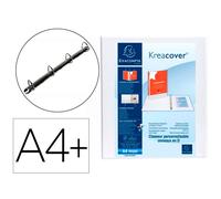 Carpeta exacompta canguro 4 anillas 30 mm din a4+ carton forrado polipropileno personalizable 3 bolsillos