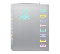 Carpeta Folio 4 Anillas Mixtas Benetton "Silver" 26,5 x 33 x 4 cm.