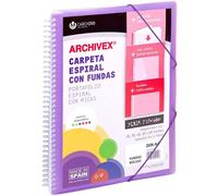 Carpeta Fundas Espiral CARCHIVO Archivex Star Polipropileno Din-A4 30 Hojas Color Violeta