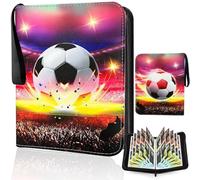 Carpeta Fútbol Tarjetas, Carpeta Álbum para Cartas, Álbum de Fútbol Cartas, Álbum de Recortes de Fútbol, Album de Tarjetas Coleccionables, 50 Paginas 400 Fundas Album Cartas