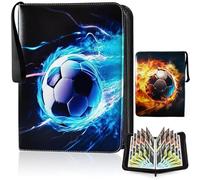 Carpeta Fútbol Tarjetas, Carpeta Álbum para Cartas, Álbum de Fútbol Cartas, Álbum de Recortes de Fútbol, Album de Tarjetas Coleccionables, 50 Paginas 400 Fundas Album Cartas