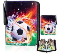 Carpeta Fútbol Tarjetas, Carpeta Álbum para Cartas, Álbum de Fútbol Cartas, Álbum de Recortes de Fútbol, Album de Tarjetas Coleccionables, 50 Paginas 400 Fundas Album Cartas