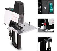 Carpeta grapadora eléctrica para 2-30 hojas, 220 V/110 V, funcionamiento manual rápido con pedal de pie, función de puntada de sillín resistente para uso doméstico u oficina