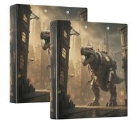 Carpeta industrial gigante de dinosaurios robóticos gigantes de 3 anillos de 1.5 pulgadas con capacidad para 200 hojas, carpeta de portapapeles, anillas redondas, 12.4 x 10.6 x 2.3 pulgadas, 1 paquete