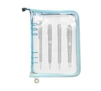 Carpeta Journal Sobre, 6 anillas, protectora de PVC transparente con cremallera, 25 x 18 cm, para cuaderno recargable, escuela, negocios, estudio, hogar, viajes