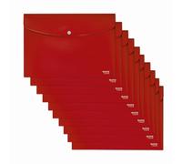 Carpeta Leitz A4, 10 uds, 60 hojas, cierre con botón, para documentos | Carpeta organizadora con cierre de botón rojo, carpeta de viaje de plástico ligera