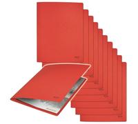 Carpeta Leitz Recycle A4, 10 uds, 250 hojas, roja, cartón | Hasta 250 hojas A4; Para el trabajo, el colegio o el hogar; Cartulina resistente de 275 g/m²