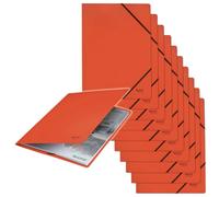 Carpeta Leitz Recycle A4, 250 hojas, sistema de archivo, 10 uds, roja | Solapas interiores protegen los documentos; capacidad de hasta 250 hojas A4; para trabajo, colegio y hogar.