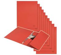 Carpeta Leitz Recycle Juris A4, 10 uds, 250 hojas, plástico, roja | Solapas y banda elástica sujetan los documentos; hasta 250 hojas A4; ideal para trabajo, colegio y hogar.