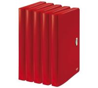 Carpeta Leitz Recycle para 250 hojas A4, paquete de 5, roja | Para el trabajo, los estudios o el hogar