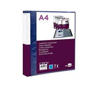 Carpeta liderpapel 10 fundas canguro pp din a4 azul translucido portada y lomo personalizable - JC14