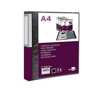 Carpeta liderpapel 10 fundas canguro pp din a4 negro opaco portada y lomo personalizable - JC12