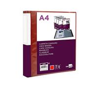 Carpeta liderpapel 10 fundas canguro pp din a4 rojo translucido portada y lomo personalizable - JC15