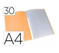 CARPETA LIDERPAPEL ESCAPARATE 30 FUNDAS POLIPROPILENO DIN A4 NARANJA FLUOR OPACO