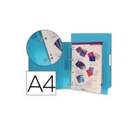 Carpeta liderpapel 4 anillas 25 mm mixtas 43432 polipropileno din a4 azul translucido