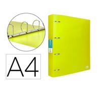 Carpeta liderpapel 4 anillas mixtas 40 mm polipropileno din a4 amarillo fluor opaco