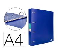 Carpeta liderpapel 4 anillas mixtas 40 mm polipropileno din a4 azul translucido - CH39