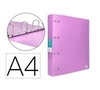 Carpeta liderpapel 4 anillas mixtas 40 mm polipropileno din a4 lavanda opaco
