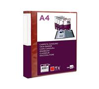 Carpeta liderpapel 60 fundas canguro pp din a4 rojo translucido portada y lomo personalizable - JC25