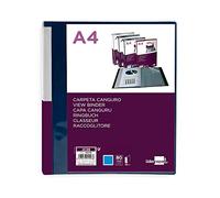 Liderpapel Carpeta Canguro 80 fundas PP DIN A4 azul translúcido portada y lomo personalizable