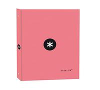 Carpeta liderpapel antartik a4 forrada 4 anillas 25 mm redondas color coral - KA52