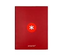 CARPETA LIDERPAPEL ANTARTIK A4 FORRADA 4 ANILLAS 25 MM REDONDAS COLOR FRAMBUESA