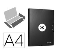 Carpeta liderpapel antartik gomas a4 3 solapas carton forrado color negro