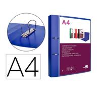 Carpeta liderpapel canguro 2 anillas 40 mm mixtas polipropileno din a4 azul translicudo