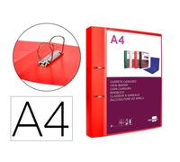 Carpeta liderpapel canguro 2 anillas 40 mm mixtas polipropileno din a4 rojo translicudo