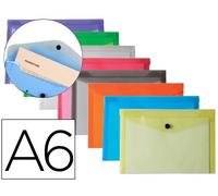 CARPETA LIDERPAPEL DOSSIER BROCHE POLIPROPILENO DIN A6 PACK DE 12 COLORES SURTIDOS