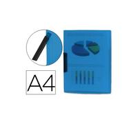 Carpeta liderpapel dossier pinza lateral 35482 polipropileno din a4 azul 30 hojas pinza giratoria
