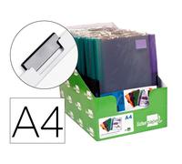 Carpeta liderpapel dossier pinza lateral polipropileno din a4 30 hojas pack de 4 colores surtidos