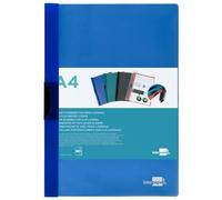 CARPETA LIDERPAPEL DOSSIER PINZA LATERAL POLIPROPILENO DIN A4 AZUL TRANSLUCIDO 60 HOJAS PINZA DESLIZANTE -unidad-