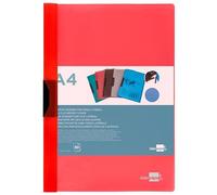Carpeta liderpapel dossier pinza lateral polipropileno din a4 rojo translucido 30 hojas pinza deslizante - DP19