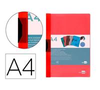 Carpeta liderpapel dossier pinza lateral polipropileno din a4 rojo translucido 30 hojas pinza deslizante - DP19