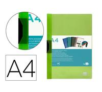 Carpeta liderpapel dossier pinza lateral polipropileno din a4 verde translucido 60 hojas pinza deslizante - DP29