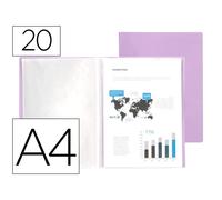 Carpeta liderpapel escaparate 20 fundas polipropileno din a4 lavanda opaco