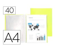 Carpeta liderpapel escaparate 40 fundas polipropileno din a4 amarillo fluor opaco