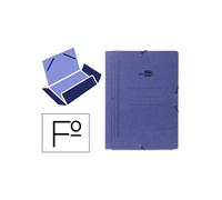Carpeta Elástica Folio con Pestañas Azules