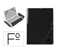 Carpeta liderpapel gomas folio 3 solapas carton plastificado color negro