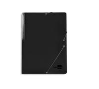 CARPETA LIDERPAPEL GOMAS FOLIO 3 SOLAPAS CARTON PLASTIFICADO COLOR NEGRO