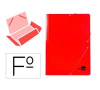 Carpeta liderpapel gomas folio 3 solapas carton plastificado color rojo - CG99