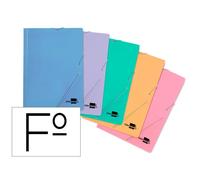 Carpeta liderpapel gomas folio 3 solapas carton plastificado colores pasteles surtidos - CG40